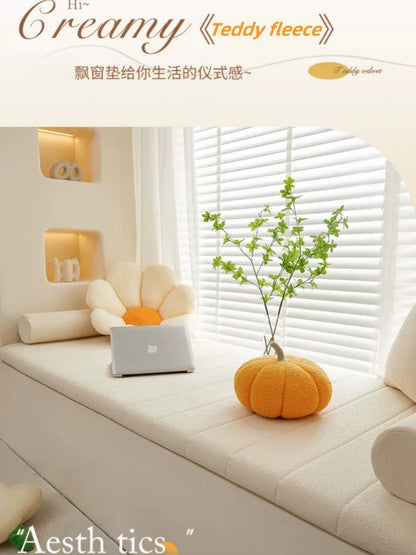 Customized Teddy Sponge Windowsill Cushion – High-Density Waterproof Non-Slip Sofa Cushion, 4.5/6.5/9.5 cm Options