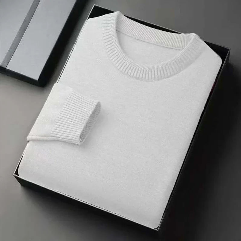 Men's Classic Crewneck Sweater - Soft Lightweight Long Sleeve Knit Pullover Casual Solid Color Top