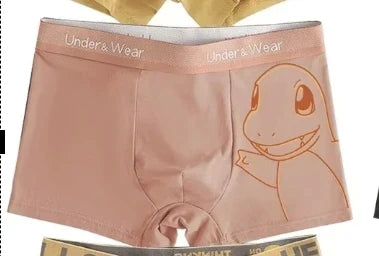 Pokemon Anime Men's Boxer Briefs — Charmander, Charizard, Bulbasaur, Gengar & Pikachu Antibacterial Underwear Shorts Gift