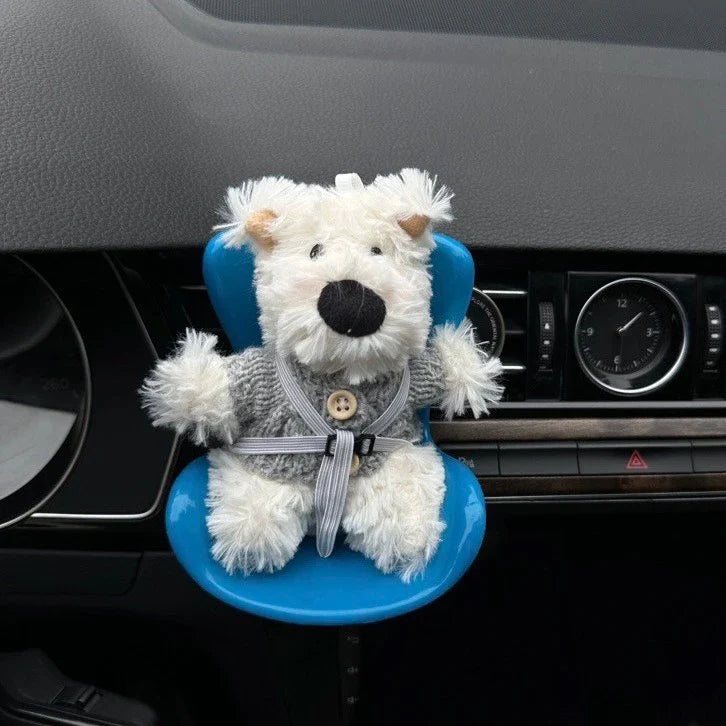 New 15-17cm Labubu Doll Safety Seat – Cute Doll Air Outlet Aromatherapy Decoration for Car Interior
