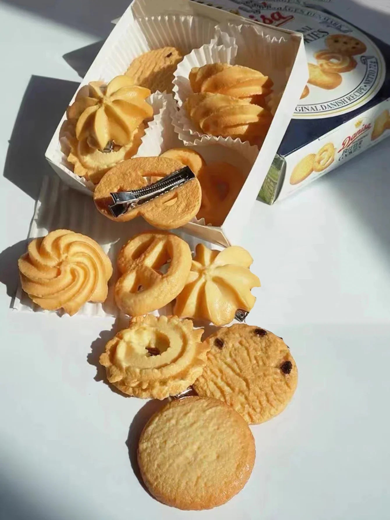 Cartoon Biscuit Hair Clip Set - 5PCS Cute Food Style Bangs Clips for Girls, Students & Kawaii Hairstyles