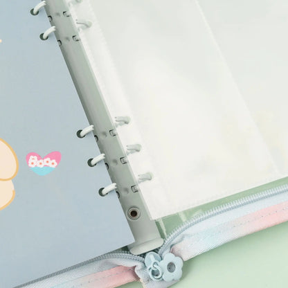 A5/A6/A7 Transparent File Holder Set – 10pcs 6-Hole Loose Leaf PVC Binder for DIY Document Storage