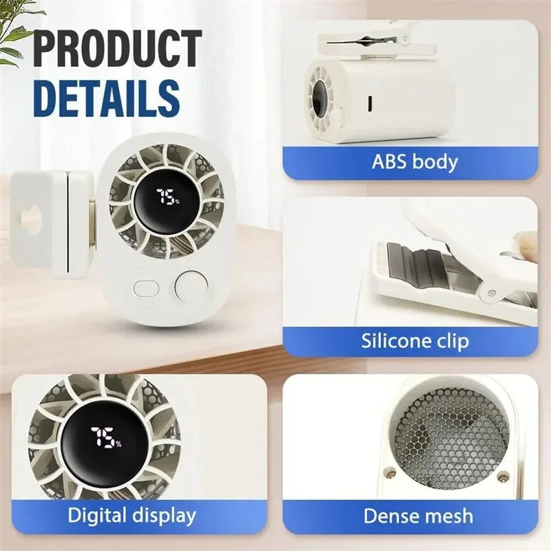 3-in-1 Clip-On Fan - 360° Rotatable USB Rechargeable Car, Outdoor & Desktop Cooling Fan