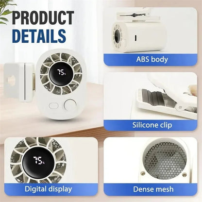 3-in-1 Clip-On Fan - 360° Rotatable USB Rechargeable Car, Outdoor & Desktop Cooling Fan