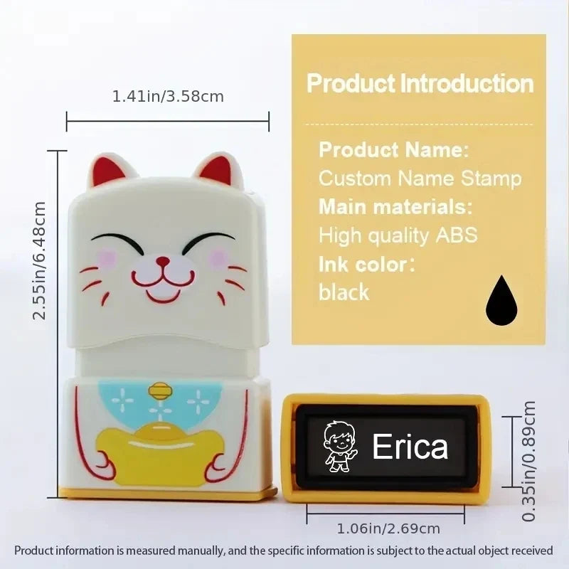 Custom Name Stamp for Kids - Waterproof Washable Personal Label Stamp for Clothes, Socks, School Items & Daily Essentials
