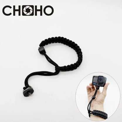 GoPro Wrist Strap Mount - Anti-Lost Woven Hand Strap with 1/4 Screw Adapter for GoPro Hero 13 12 11 10 DJI Osmo Action 5 4 Insta360 X4