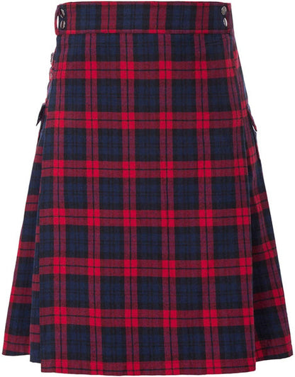 Men's Tartan Kilt Skirt – Traditional Highland Utility Kilt with Pockets, Gothic Punk Vintage Style