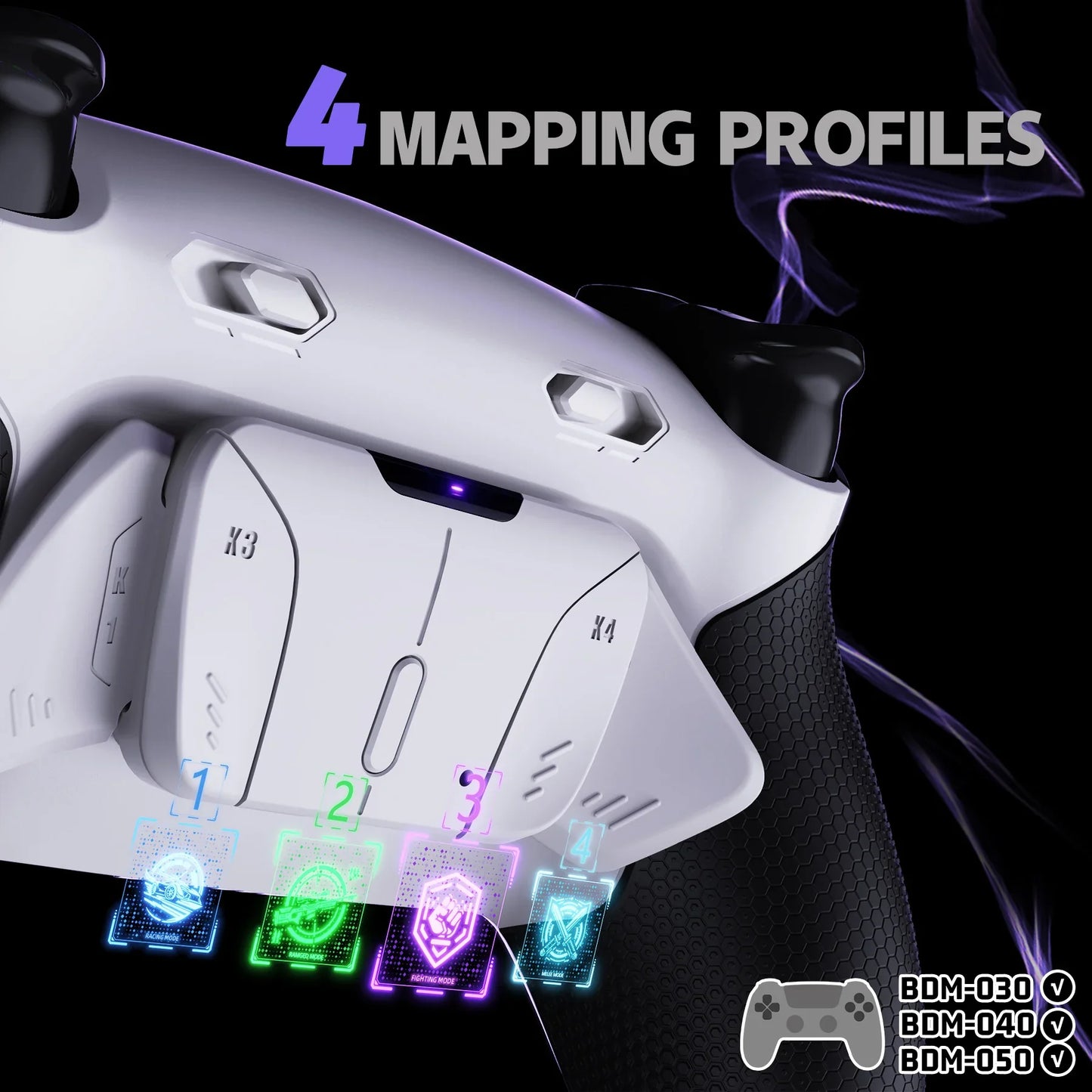 eXtremeRate RISE4 Plus MAX Back Button Kit – Remappable PS5 Controller Accessory with Clicky Trigger Stop & Rubberized Grip