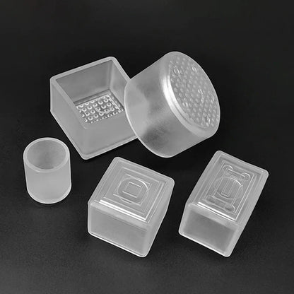 Transparent Silicone Furniture Leg Protectors - Round Chair & Table Foot Covers for Scratch Prevention