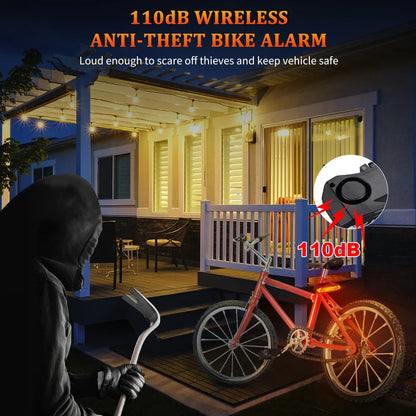 Rockbye Rechargeable Wireless Bike Tail Light with Turn Signals, Anti-Theft Alarm & Bicycle Safety Light