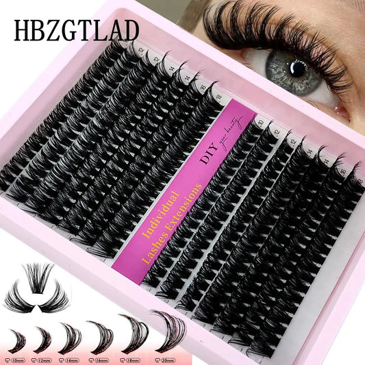60D/80D/100D Mixed Eyelash Clusters – 10-18mm Wispy Individual Lash Extensions, 266/280pcs DIY Mink False Lashes for Makeup