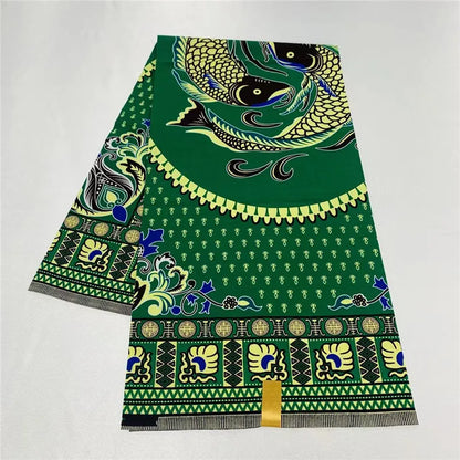 6 Yards African Real Wax Ankara Fabric - 100% Cotton Party Dress Print