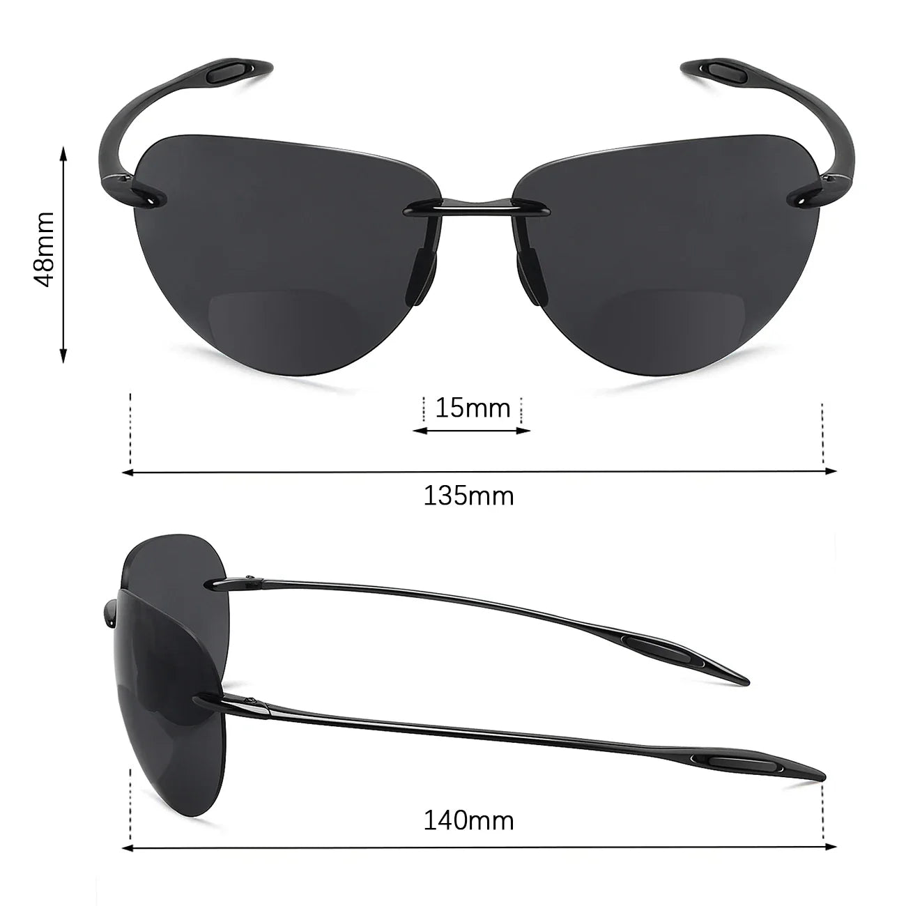 JULI Sports Sunglasses – TR90 Rimless Frame for Men & Women, Ideal for Running, Fishing, Golf, Surfing, and Driving, Model MJ8008