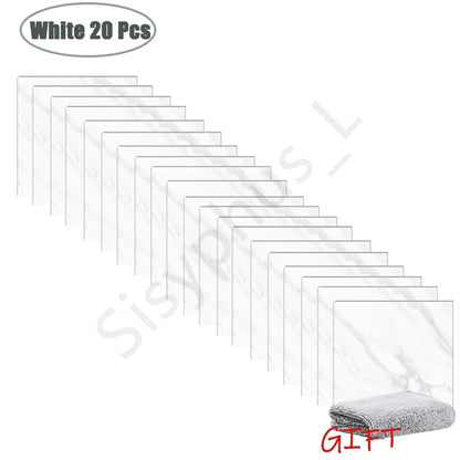 10-50Pcs PVC Marble Wall Stickers — Self-Adhesive Thickened Waterproof Tile Stickers for Bathroom Kitchen Floor Home Decor