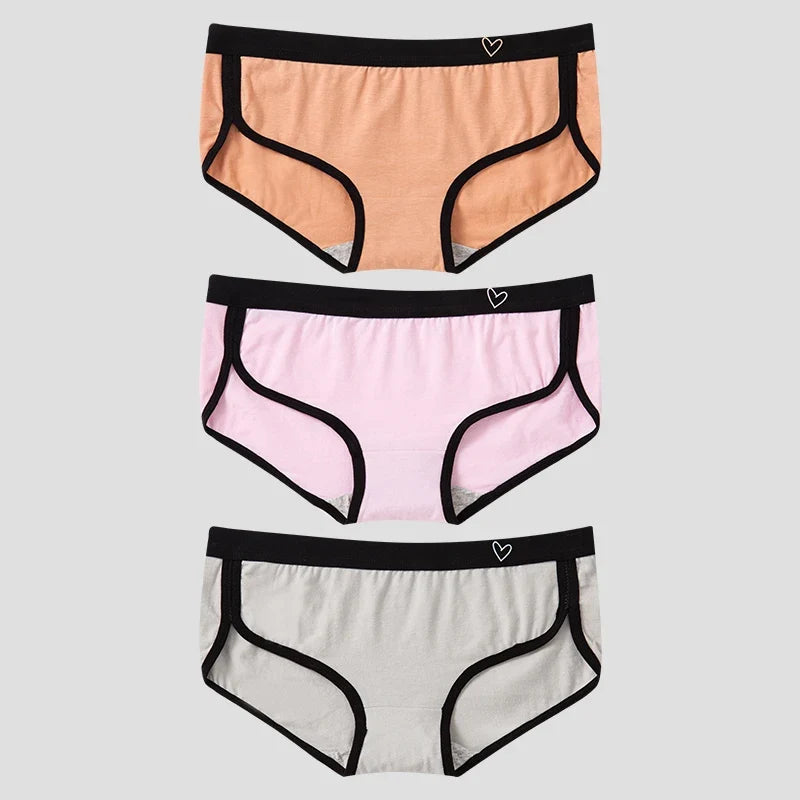 BANNIROU 3Pcs Women’s Cotton Briefs - Soft Breathable Low-Rise Sports Fitness Panties & Everyday Lingerie Underwear