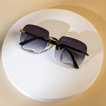 4PCS Rimless Square Fashion Sunglasses - Luxury Style Red Designer Shades for Women and Men Summer Eyewear