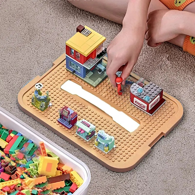 Brick-Shaped Building Blocks Storage Box for Kids – Stackable Plastic Toy Organizer Bin with Lid for Sundries & Toys
