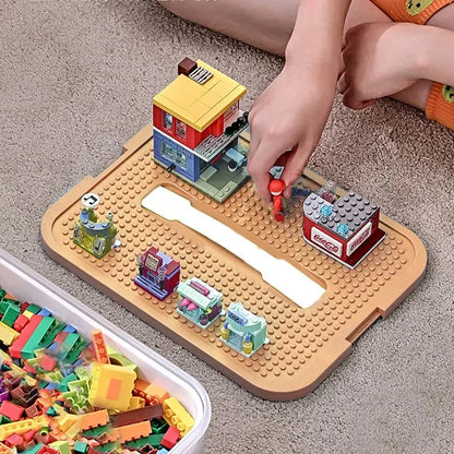 Brick-Shaped Building Blocks Storage Box for Kids – Stackable Plastic Toy Organizer Bin with Lid for Sundries & Toys