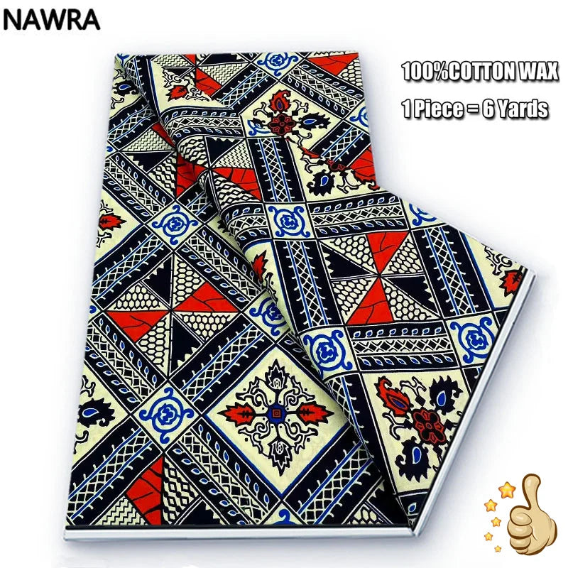 Original 100% Cotton African Wax Print Fabric - Soft Ankara Batik DIY Pagne