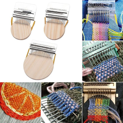 Speedweve Mini Mending Loom - Wooden & Metal DIY Textile Tool for Repairing Jeans, Clothes & Fabric Crafts