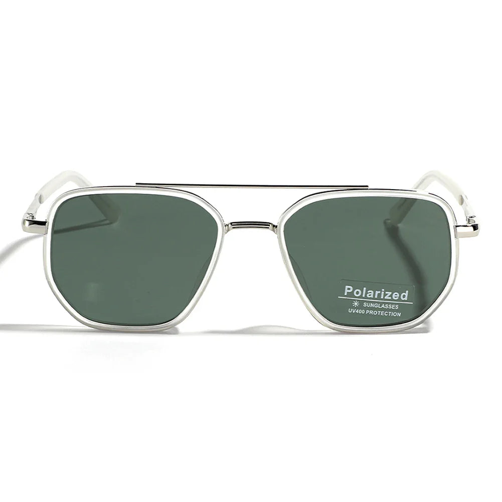 Peekaboo TR90 Polarized Sunglasses – Retro Metal Square Style for Men & Women, UV400 Double Bridge Driving Glasses