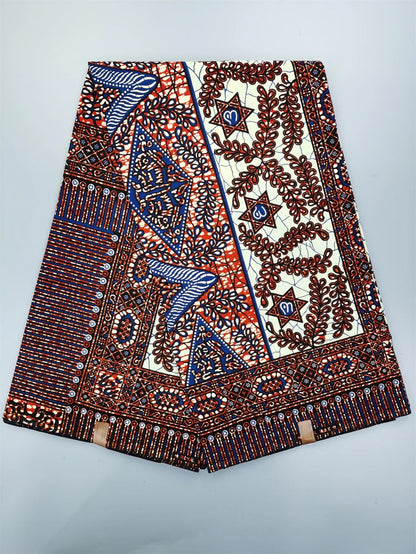 Guaranteed Original African Wax Fabric - 100% Cotton Real Ankara Print 6 Yards for Wedding Dresses & Sewing