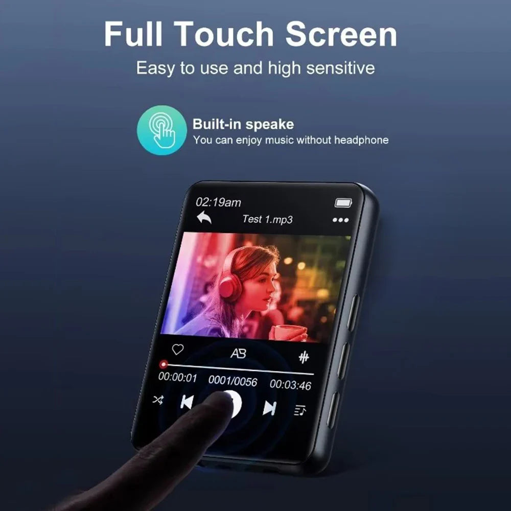 32GB MP3 Player with 2.4" Touch Screen & Bluetooth 5.4 – HiFi Music Player with Speaker, Recorder, Ebook & Photo Viewer