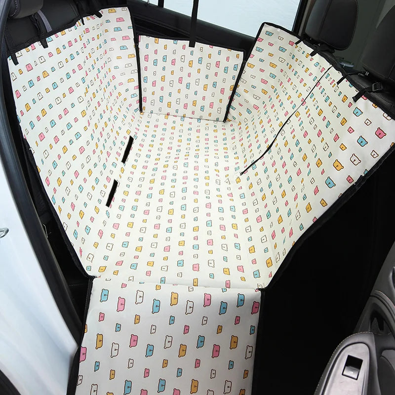 Waterproof Dog Car Seat Cover - Pet Travel Hammock Mat for Small, Medium & Large Dogs with Rear Seat Protection