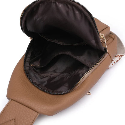 2024 New Women's PU Leather Chest Bag – Fashion Crossbody Shoulder Bag, High-Quality Casual Sac à Main