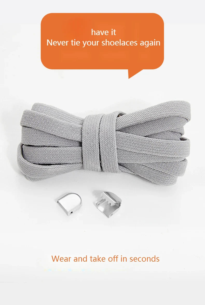 No-Tie 8MM Flat Elastic Shoelaces – Quick Sneakers Laces for Kids & Adults, Shoe Accessories