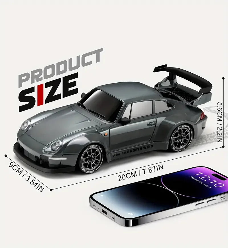 1:24 4WD RC Drift Car – High-Speed 20KM/H Remote Control Racing Toy with Turbo, 2-Speed & LED Lights for Kids & Adults