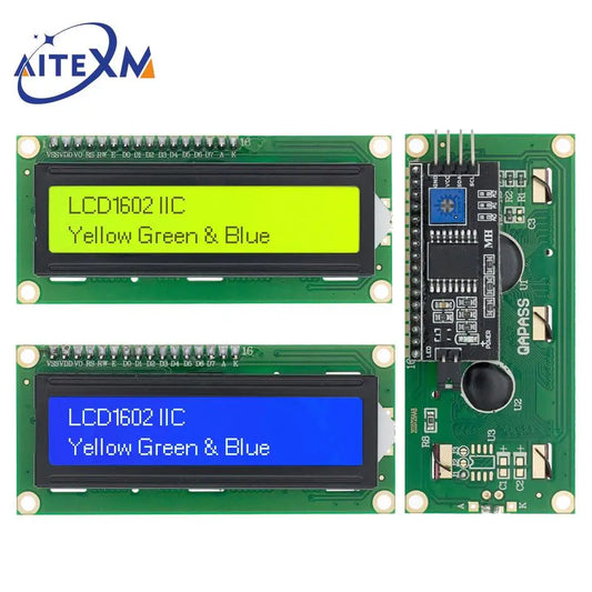LCD1602 I2C Display Module - Blue Green 16x2 LCD Screen with PCF8574 IIC Adapter for Arduino 5V DIY Projects