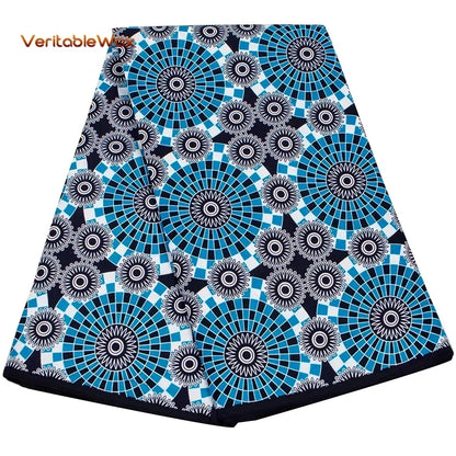 African Ankara Wax Print Fabric - 100% Cotton Real Wax African Patchwork Material for Dresses A-29