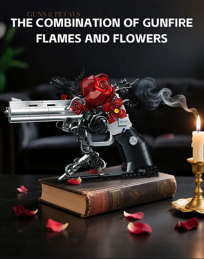 Technical Mechanical Rose Revolver Building Blocks – Military Gun MOC Toy for Kids