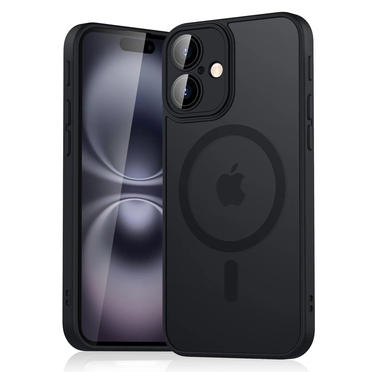Luxury Magnetic Matte Translucent Armor Case for iPhone 11-16 - Shockproof MagSafe Wireless Charging Cover