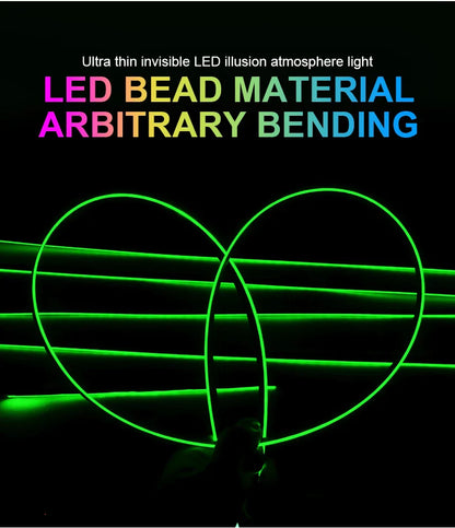 6/10/14/18-in-1 LED Car Ambient Lights – RGB 213 64-Color Acrylic Strips, Rainbow Symphony Streamer Interior Atmosphere Lamp Kit