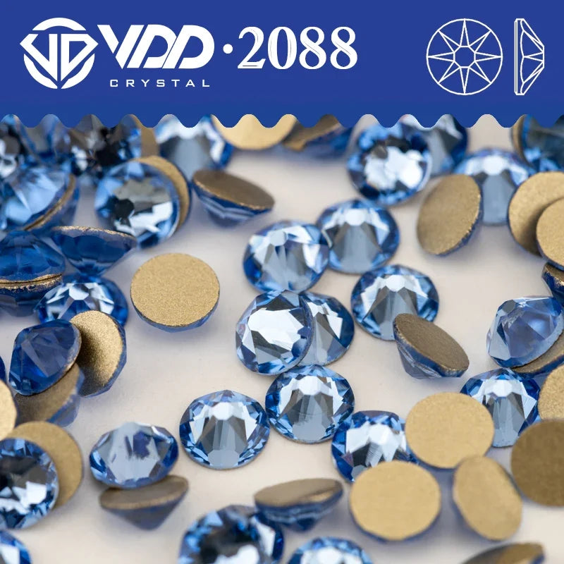 VDD AAAAA Crystal Flatback Rhinestones - SS16-SS30 16-Cut Gems for DIY Crafts & Nail Art Decoration