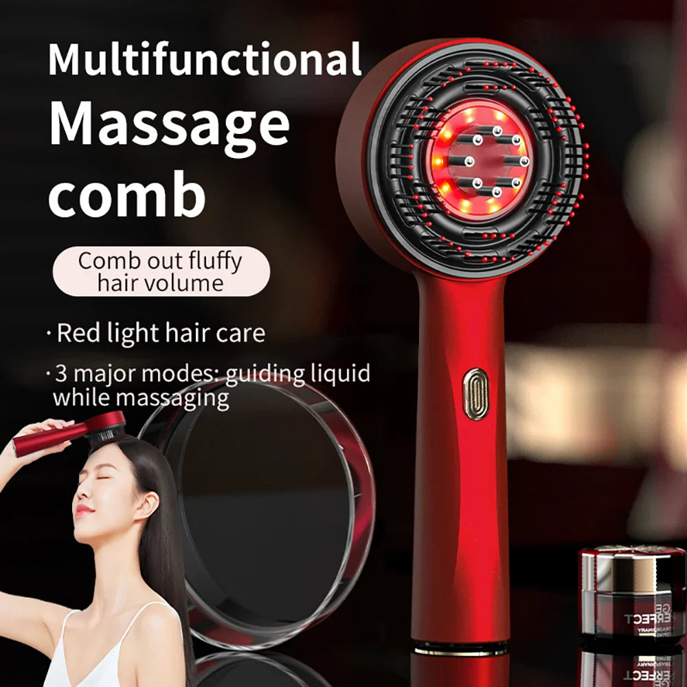 Electric Hair Regrowth Brush – Infrared Light Scalp Massager Comb, Anti-Hair Loss & Acupoint Therapy Scrubber