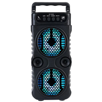 Outdoor Portable Wireless Speaker – Dual 3” Stereo Subwoofer, Bass, USB Powered for Party, Karaoke & Home