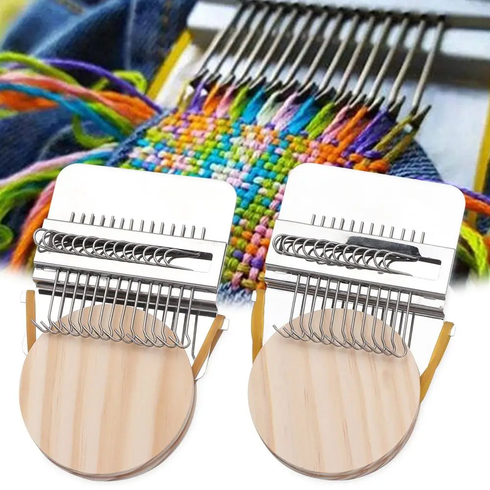 DIY Mini Weaving Loom - Metal Stitching Tool for Creative Darning, Mending & Textile Crafts