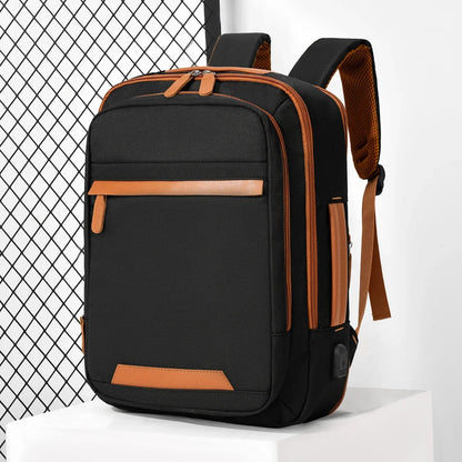 USB Rechargeable Laptop Backpack - Waterproof Large Capacity Unisex School & Travel Bag