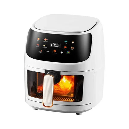 8L Smart Air Fryer with LCD Touchscreen – Large Capacity Nonstick Oil-Free Fryer for French Fries, Roast Chicken & Oven Cooking