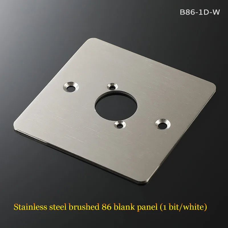86 Panel Power Box Module - D Type 1/2/3/4 Hole Brushed Matte Blank Plate for XLR HDMI USB BNC VGA RJ45 Connections