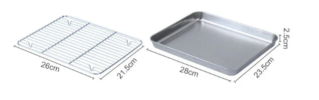 430 Stainless Steel BBQ Grill Pan - Oven Safe Square Roasting & Drip Tray