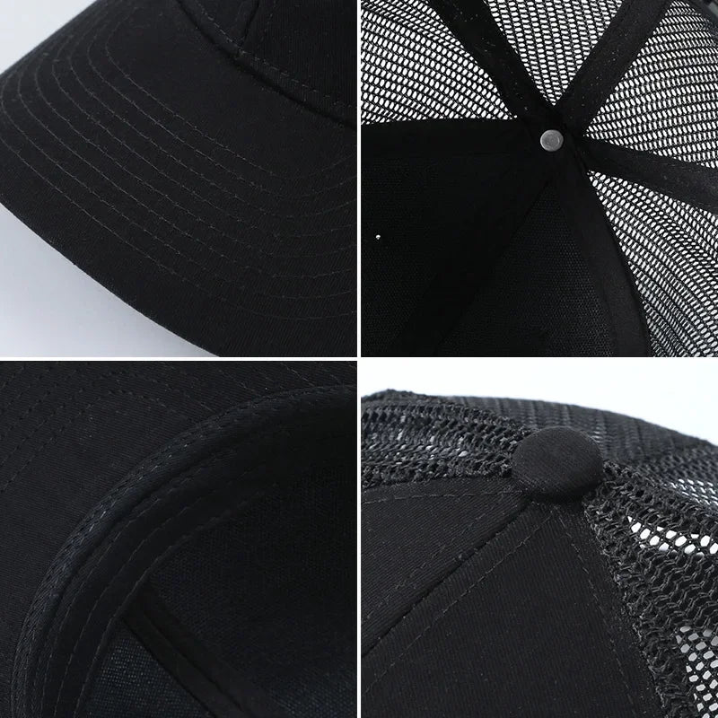 Custom Logo Snapback Hat - Embroidered Mesh Sports Cap for Men & Women, Adjustable Baseball Cap