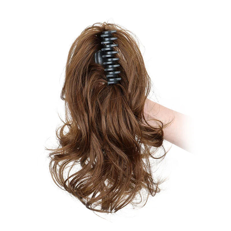 Synthetic 12-Inch Curly Claw Clip Ponytail – Short Ponytail Extensions for Women, Black Brown Blonde Hairpiece