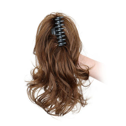 Synthetic 12-Inch Curly Claw Clip Ponytail – Short Ponytail Extensions for Women, Black Brown Blonde Hairpiece