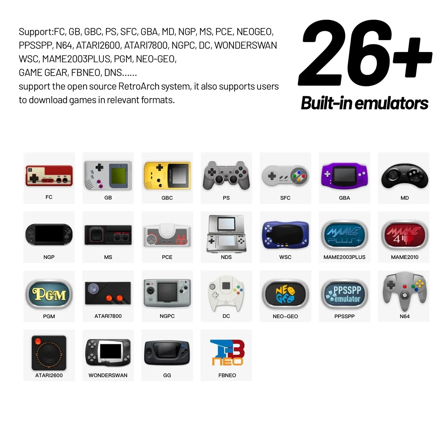 Trimui Smart Pro Handheld Game Console – 4.96" IPS Retro Gaming with RGB Lighting