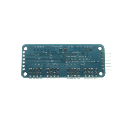 PCA9685 16-Channel 12-Bit PWM Servo Driver Module - I2C Interface Controller for Raspberry Pi DIY Projects