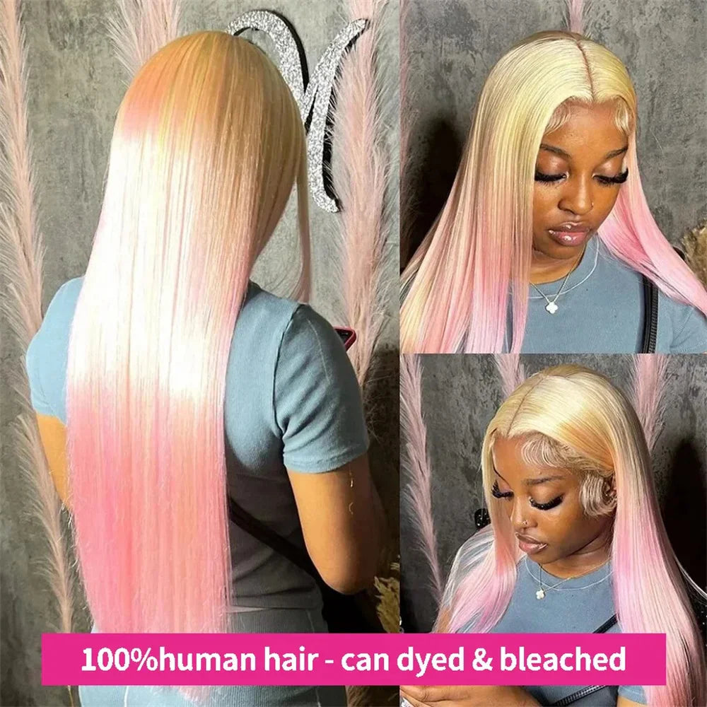 HD Transparent 613 Blonde Straight Wig – 13x4/13x6 Lace Front, Pre-Plucked Brazilian Human Hair Lace Frontal Wig for Women